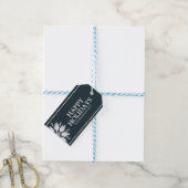Modern Prettige feestdagen Snowflake Business Blue Cadeaulabel (Met Touw)