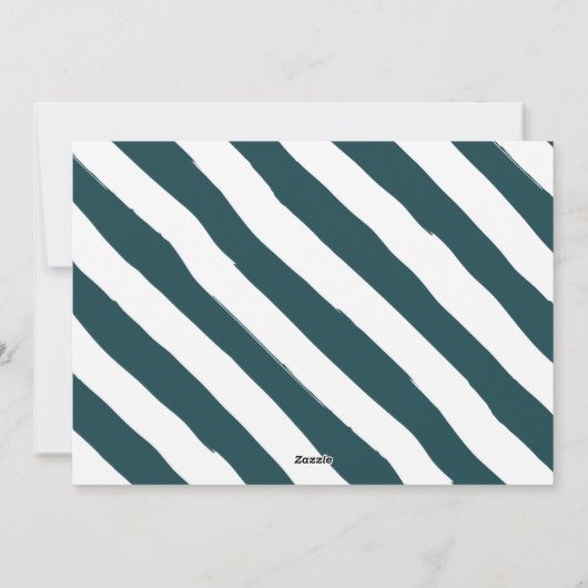 Modern Prettige feestdagen twee foto Blauwgroen Feestdagenkaart (Achterkant)