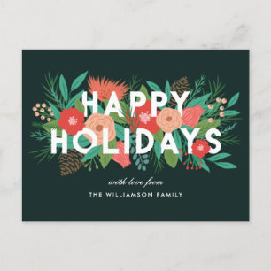 Modern Prettige feestdagen Vette Floral Familienaa