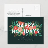 Modern Prettige feestdagen Vette Floral Familienaa (Voorkant / Achterkant)