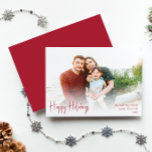 Modern Prettige feestdagen | Volledige foto rood Feestdagenkaart<br><div class="desc">Deze moderne prettige feestdagen | De rode volledige fotovakantiekaart is perfect voor uw minimalistische shabby chic boho red and white vakantion groet. De minimale witte handgeschreven kalligrafie is delicaat en robuust, terwijl het klasje en elegant blijft. U zult vinden dat alles over dit product editable is, zodat voel vrij om...</div>