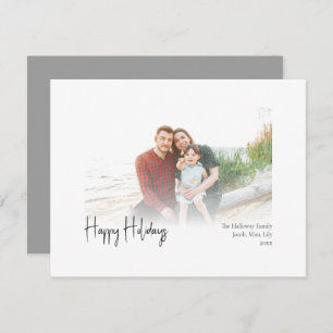 Modern Prettige feestdagen   Zilverfadfoto Feestdagenkaart