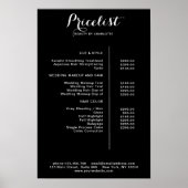 Modern, price list Poster (Voorkant)