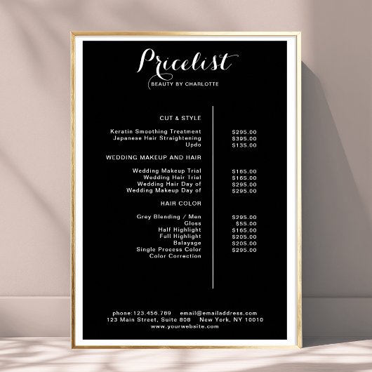 Modern,  price list Poster