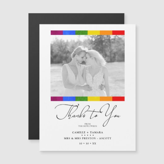Modern Pride Rainbow Flag Lesbian Gay Wedding (Voorkant / Achterkant)