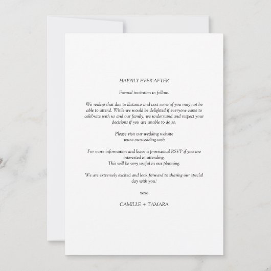 Modern Pride Rainbow Flag Lesbian Gay Wedding  Save The Date (Achterkant)