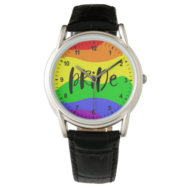 Modern Pride Rainbow Horloge (Voorkant)