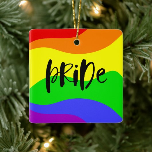 Modern Pride Rainbow Keramisch Ornament (Boom)