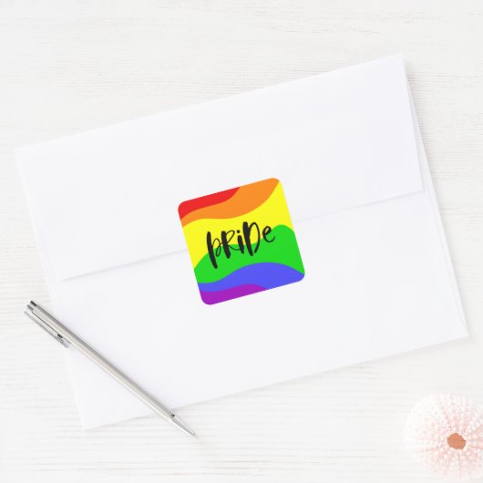 Modern Pride Rainbow Vierkante Sticker (Envelop)