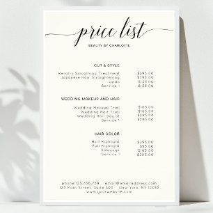 Modern, prijslijst Poster