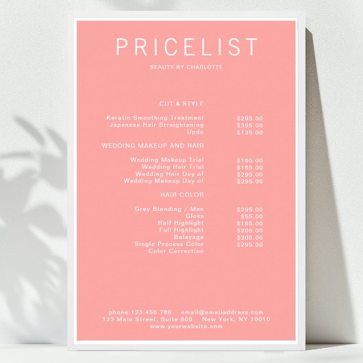 Modern,  prijslijst Poster