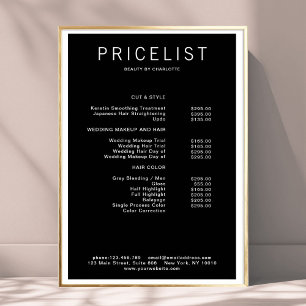 Modern, prijslijst Poster