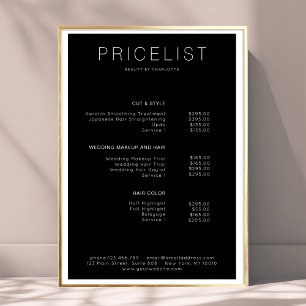 Modern, prijslijst Poster
