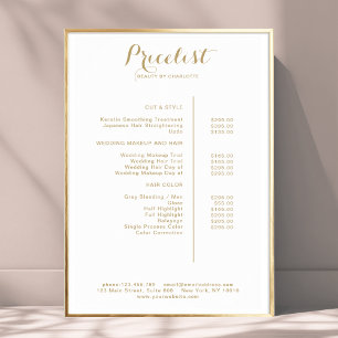 Modern, prijslijst Poster