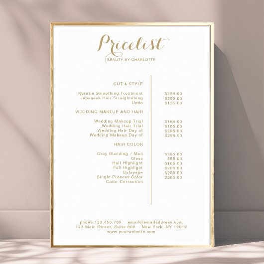 Modern, prijslijst Poster