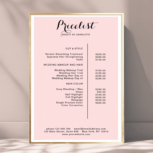 Modern,  prijslijst Poster