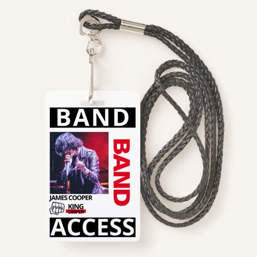 Modern Print Logo Custom Name V.I.P Band Employee Badge (Voorkant met draagriem)