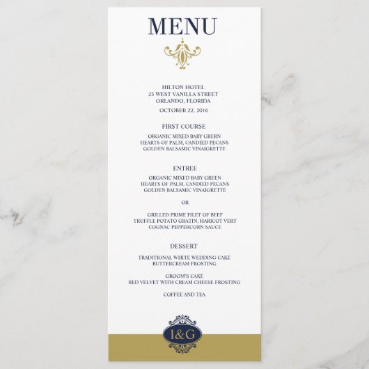 Modern Print The Love Wedding Menu Card (Voorkant)