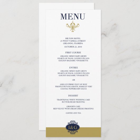Modern Print The Love Wedding Menu Card (Voorkant / Achterkant)
