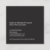 Modern Printed Kraft Black Scissors Hair Stylist Vierkante Visitekaartje (Achterkant)