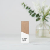 Modern Printed Kraft Paper White Geometric Mini Visitekaartje (Staand voorkant)