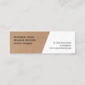 Modern Printed Kraft Paper White Geometric Mini Visitekaartje (Achterkant)