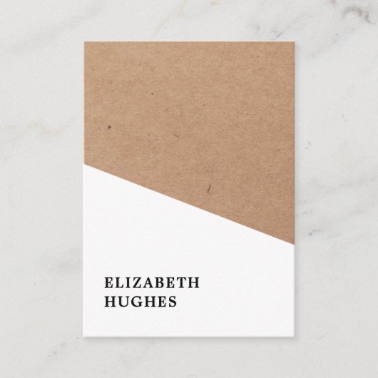 Modern Printed Kraft Paper White Geometric Visitekaartje (Voorkant)