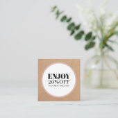Modern Printed Kraft White Circle Salon Kortingskaartje (Staand voorkant)