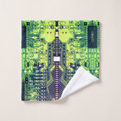 Modern printplaatontwerp Voeg naam toe Geeky Bad Handdoek (Wasdoekje)