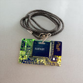 Modern printplaatontwerp Voeg naam toe Geeky Badge