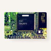 Modern printplaatontwerp Voeg naam toe Geeky Badge (Achterkant)