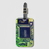 Modern printplaatontwerp Voeg naam toe Geeky Bagagelabel (Voorkant (verticaal))