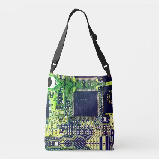 Modern printplaatontwerp Voeg naam toe Geeky Crossbody Tas (Achterkant)