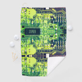 Modern printplaatontwerp Voeg naam toe Geeky Golfhanddoek (Insitu)