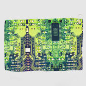 Modern printplaatontwerp Voeg naam toe Geeky Golfhanddoek (Horizontaal)