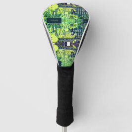 Modern printplaatontwerp Voeg naam toe Geeky Golfheadcover