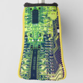 Modern printplaatontwerp Voeg naam toe Geeky Golfheadcover (Draai 90)