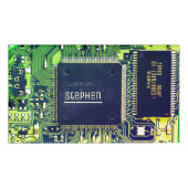 Modern printplaatontwerp Voeg naam toe Geeky Naambadge (Voorkant)