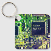 Modern printplaatontwerp Voeg naam toe Geeky Sleutelhanger (Voorkant)