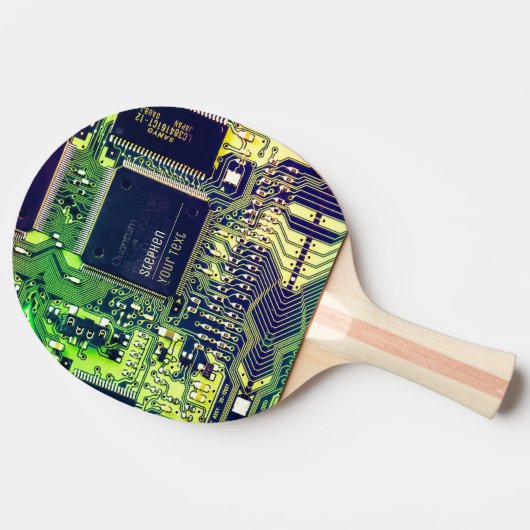 Modern printplaatontwerp Voeg naam toe Geeky Tafeltennisbatje (Zijkant)