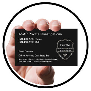 Modern Private Investigator Badge Thema Visitekaartje