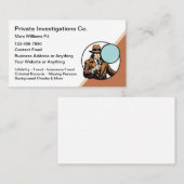 Modern Private Investigator Theme Visitekaartje (Voorkant / Achterkant)