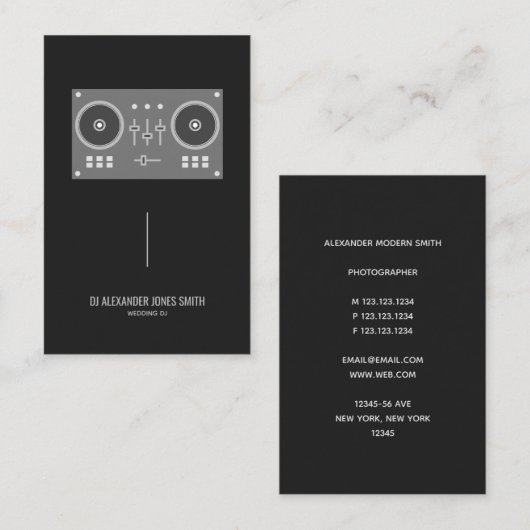 Modern Pro-DJ-controller Visitekaartje (Voorkant / Achterkant)