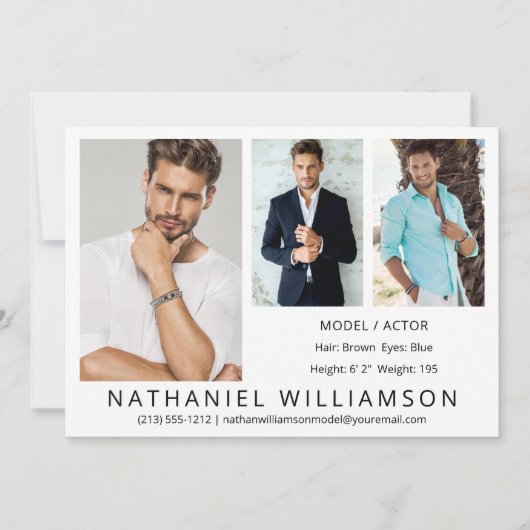 Modern Pro Model Actor 3 Foto's Comp Kaart (Voorkant)