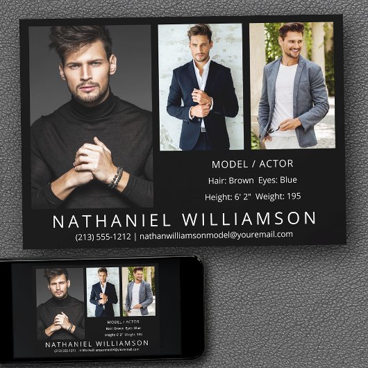 Modern Pro Model Actor 3 Photo Comp Kaart