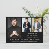 Modern Pro Model Actor 3 Photo Comp Kaart (Staand voorkant)