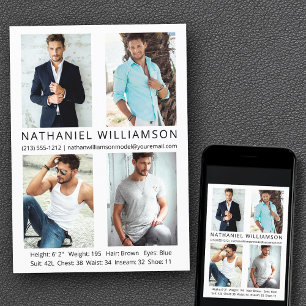 Modern Pro Model Actor 4 Foto's Comp Kaart