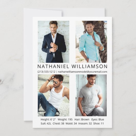 Modern Pro Model Actor 4 Foto's Comp Kaart (Voorkant)