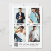 Modern Pro Model Actor 4 Foto's QR Code Comp Kaart (Voorkant)