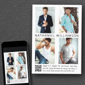 Modern Pro Model Actor 4 Foto's QR Code Comp Kaart